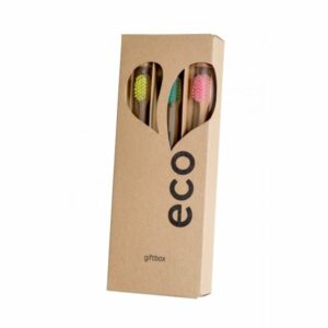 Ecoheart Giftbox - dárkové balení bambusových kartáčků (var. 1) (3 ks) Ecoheart