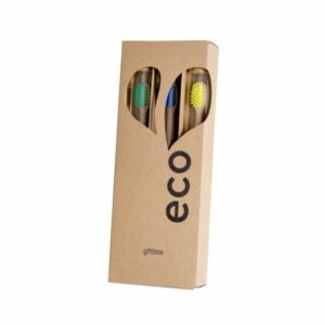 Ecoheart Giftbox - dárkové balení bambusových kartáčků (var. 2) (3 ks) Ecoheart