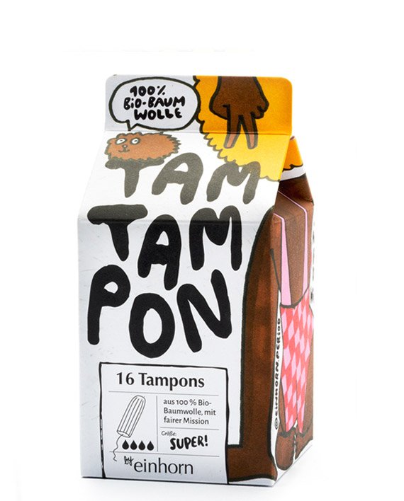 Einhorn Tampony TamTampon Super (16 ks) - hypoalergenní z bio bavlny Einhorn