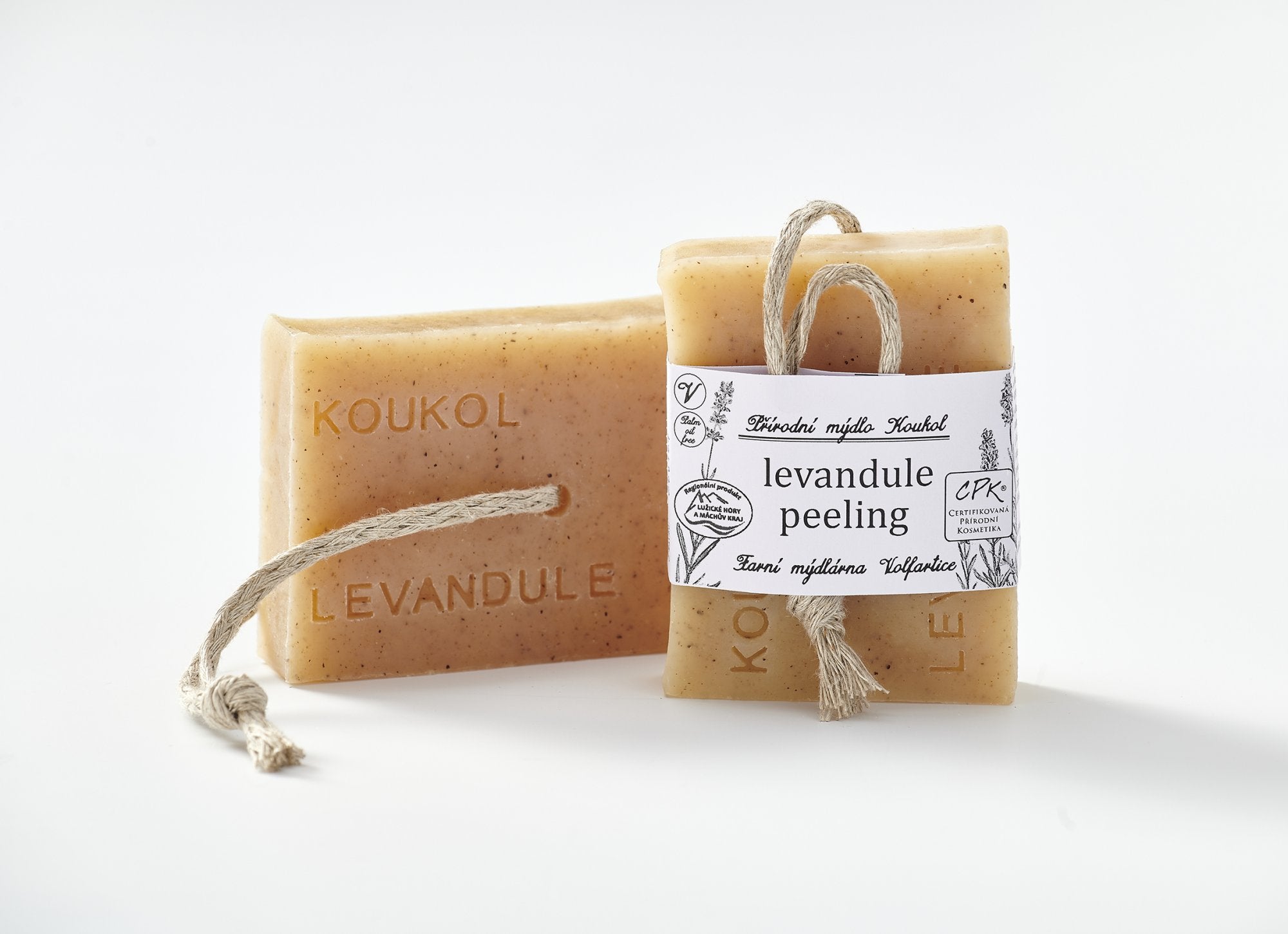 Mýdlárna Koukol Tuhé mýdlo peelingové - Levandule (90 g) - skvělé proti celulitidě Mýdlárna Koukol