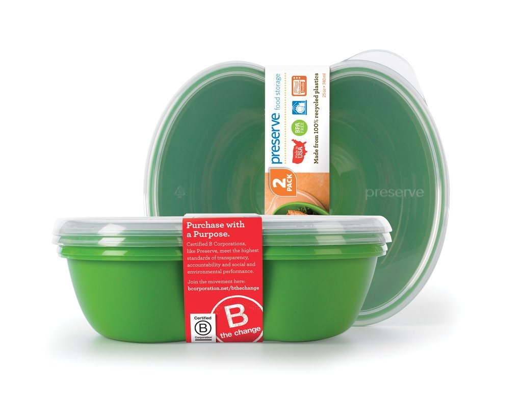 Preserve Svačinový box (2 ks) - zelený - ze 100% recyklovaného plastu Preserve
