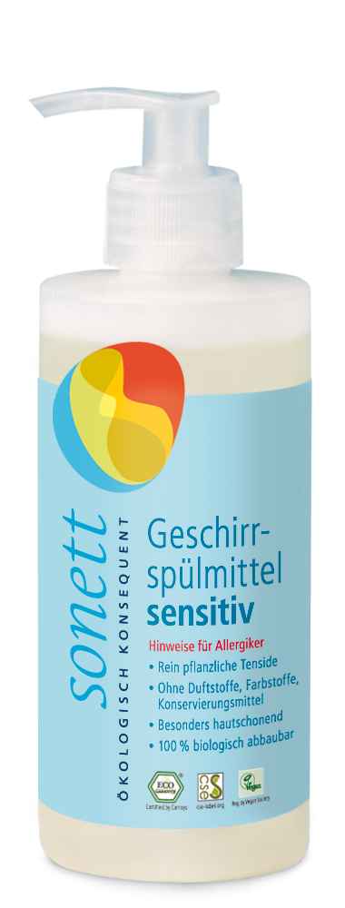 Sonett Prostředek na nádobí Sensitive 300 ml - i pro nejcitlivější a alergickou pokožku Sonett
