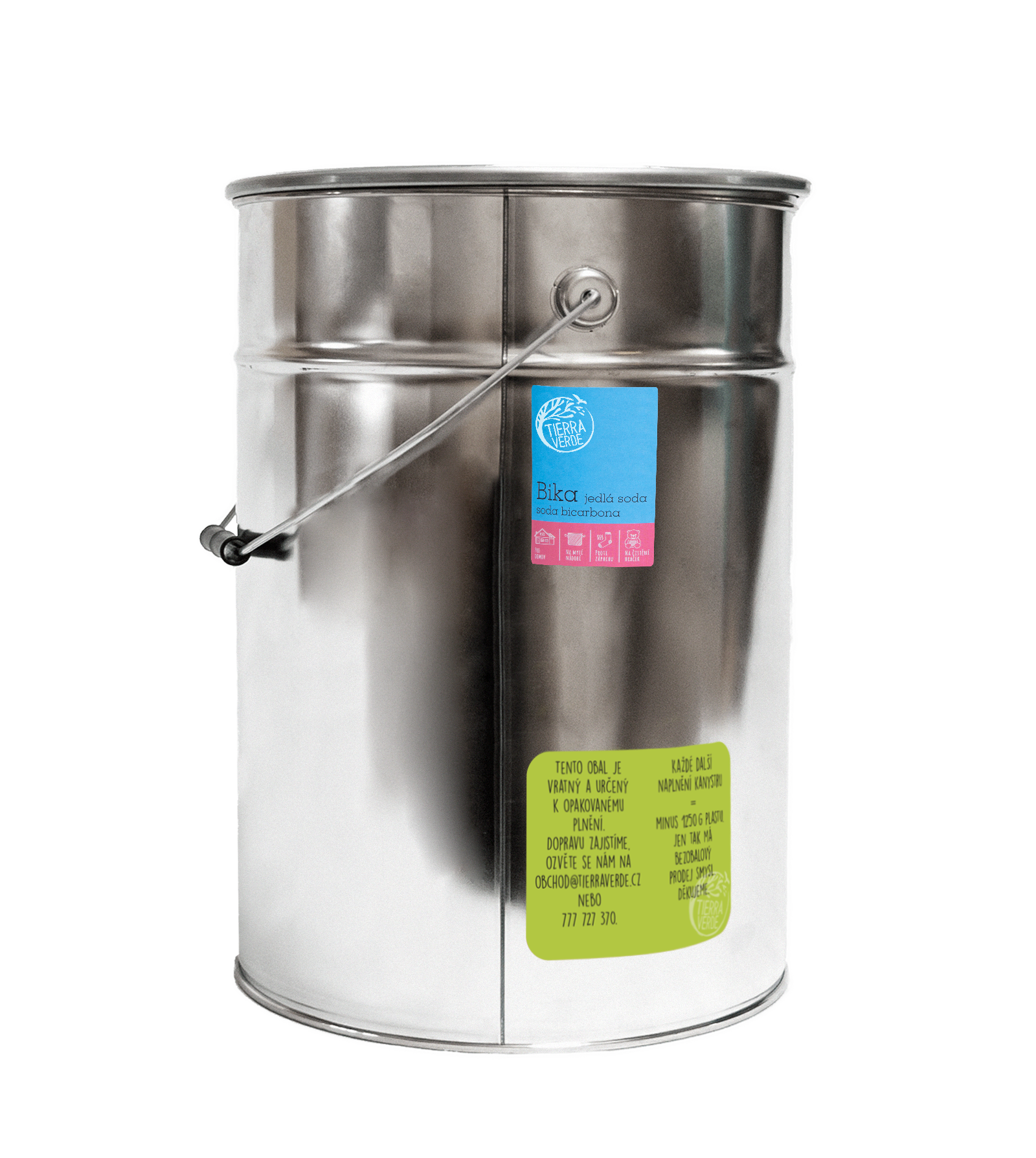 Tierra Verde BIKA – Jedlá soda (Bikarbona) 15 kg kbelík Tierra Verde