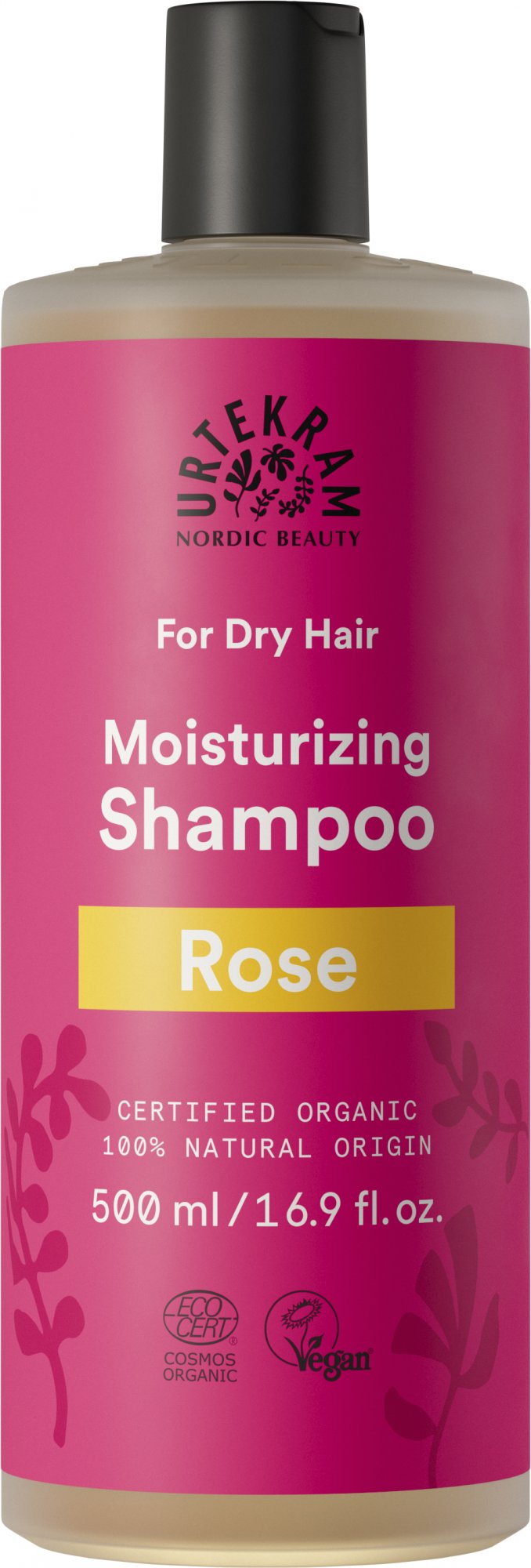 Urtekram Růžový šampon pro suché vlasy BIO 500 ml - krásně hydratuje Urtekram