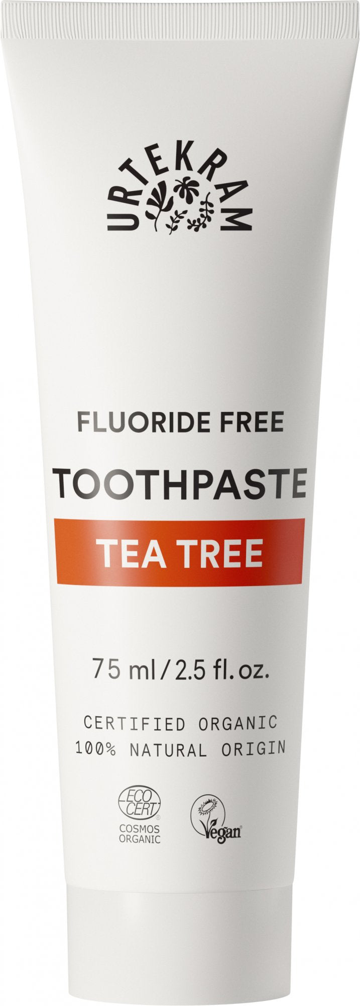 Urtekram Zubní pasta s tea tree BIO (75 ml) - bez fluoru Urtekram