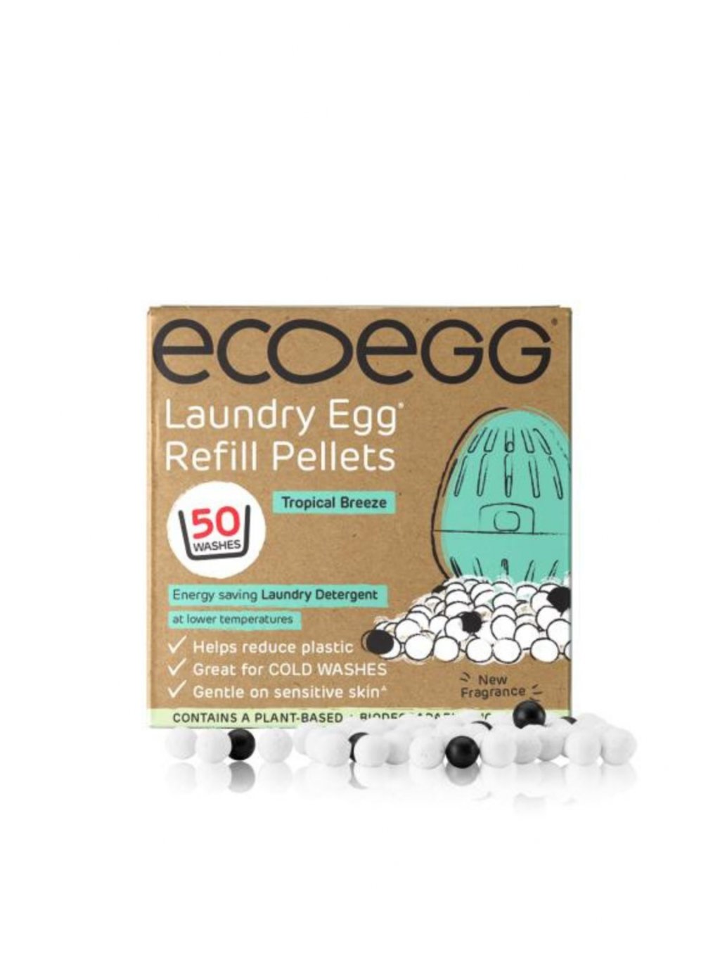 Ecoegg Náplň do pracího vajíčka s vůní tropického vánku - na 50 pracích cyklů - vhodné pro alergiky i ekzematiky Ecoegg