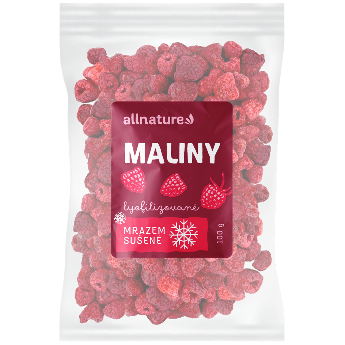 Allnature Malina sušená mrazem (100 g) - chuť čerstvých malin v kapse! Allnature
