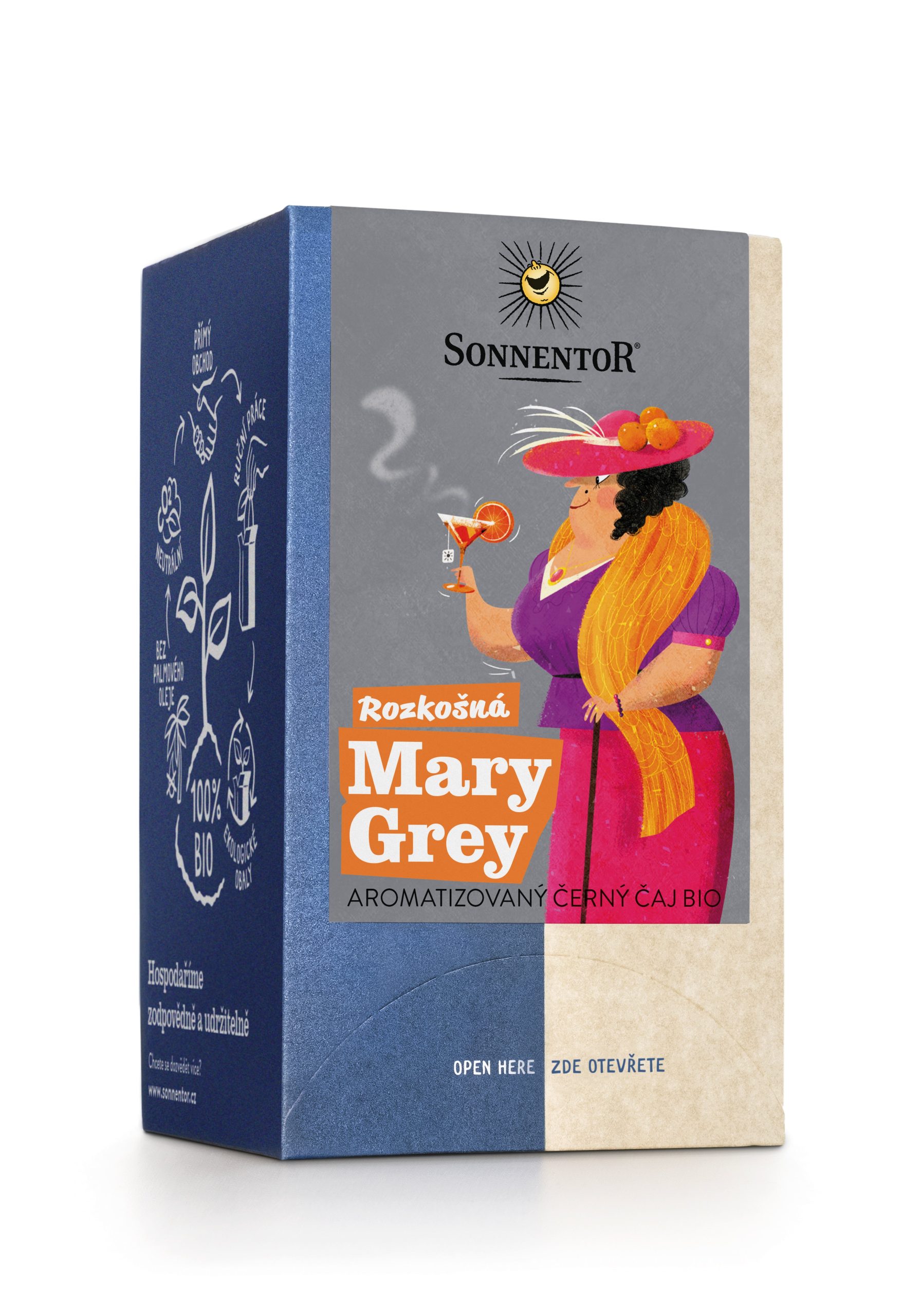 Sonnentor Černý čaj aromatizovaný Rozkošná Mary Grey BIO - nálev. sáčky (18 x 1