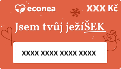JežíŠEK - Elektronický dárkový poukaz k Vánocům 1000 Kč - ideální dárek na poslední chvíli Econea