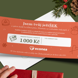 JežíŠEK - Fyzický dárkový poukaz k Vánocům 1000 - ideální pro váhavé ježíšky Econea