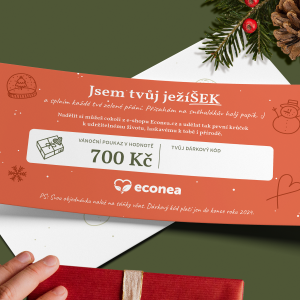 JežíŠEK - Fyzický dárkový poukaz k Vánocům 700 - ideální pro váhavé ježíšky Econea
