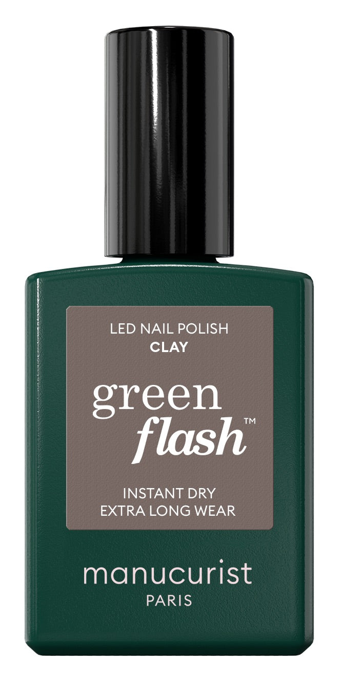 Manucurist Green Flash LED gel lak na nehty - Clay (15 ml) - šedá jílová barva Manucurist