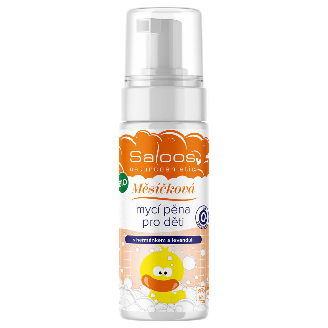 Saloos Měsíčková mycí pěna pro děti na tělo i vlasy BIO (150 ml) - pro jemnou a hydratovanou pokožku Saloos