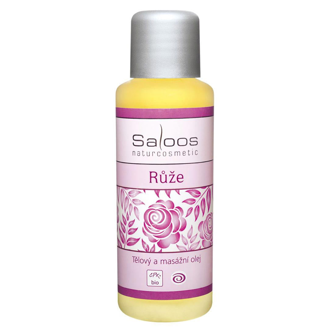 Saloos Tělový a masážní olej Růže BIO (50 ml) - pokožka jako okvětní plátky růží Saloos